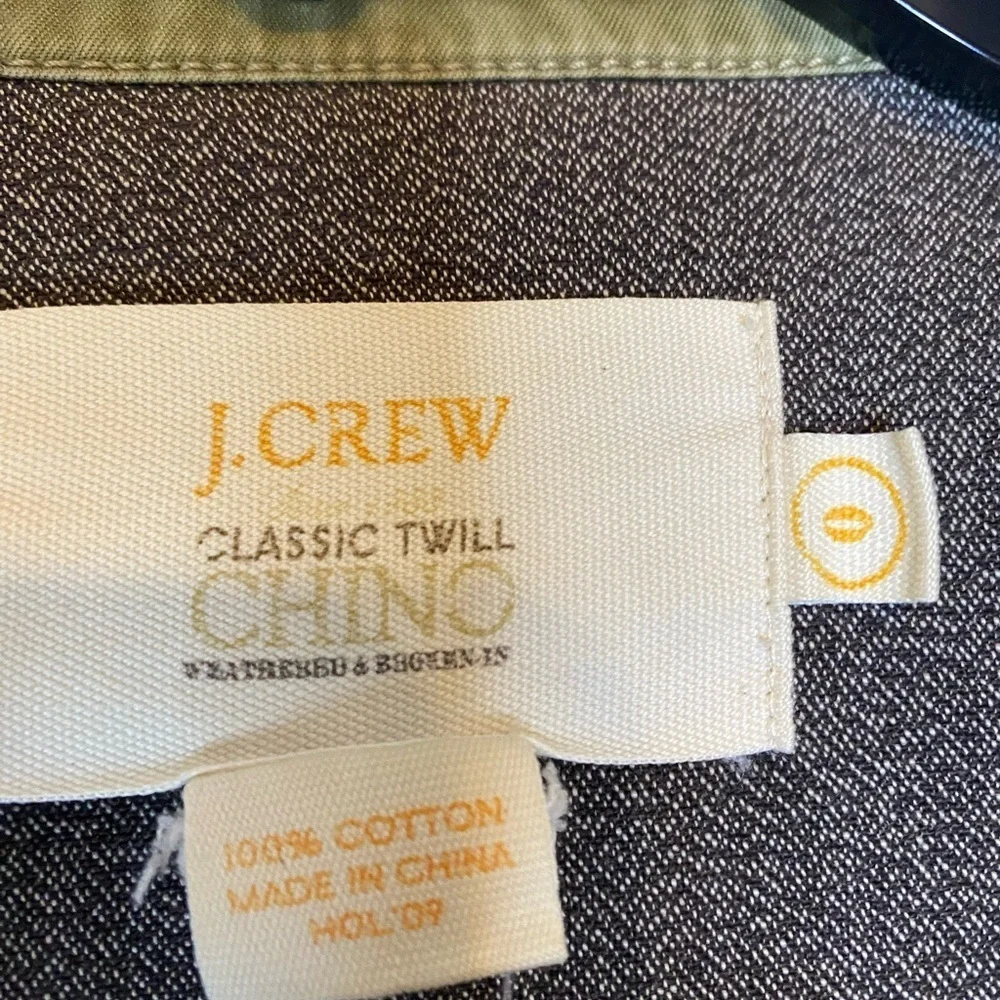 J Crew Classic Twill Chino Olive Green Military Style Jacket Punk Grunge Size 0 - Picture 13 of 15